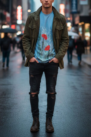 T-Shirt Celeste "Dual Poppy"