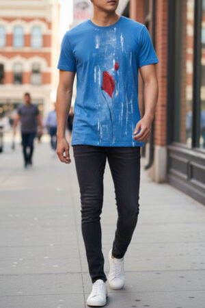 T-Shirt Celeste "Sky & Poppies"