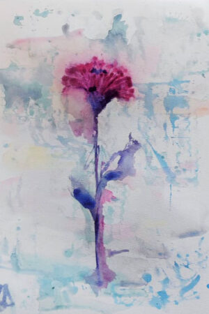 Acquerello "Il Fiore nel Ghiaccio"