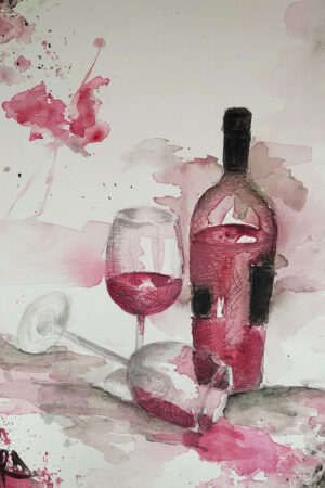 Acquerello "In Vino Veritas"