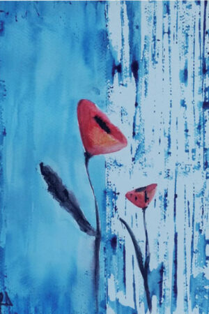 Acquerello "CRESCERE E FIORIRE"
