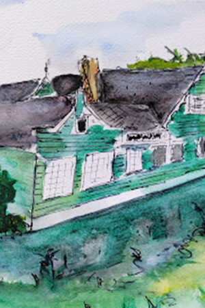 Acquerello "La Casa Verde del Canale"